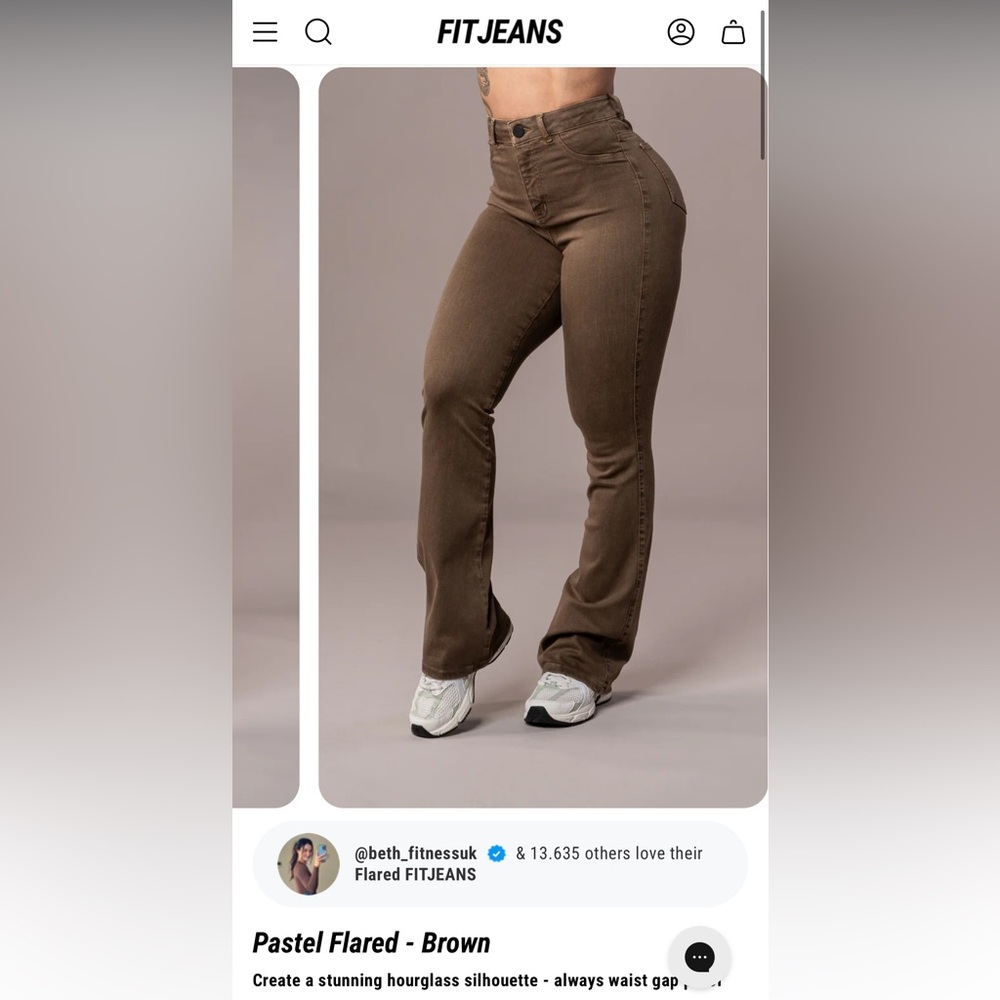 FITJEANS pastel brown flare/boot cut high waist
